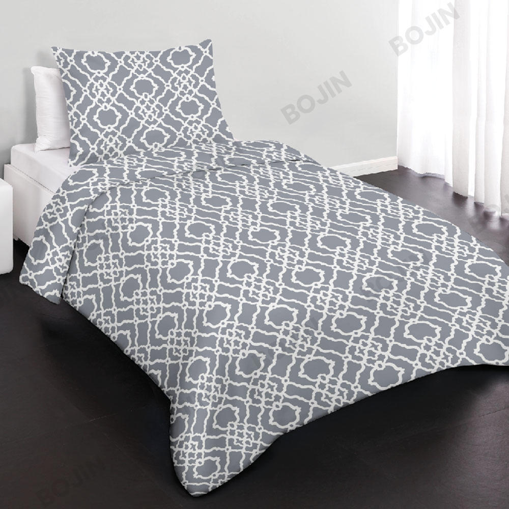 100% polyester Print Flower Pattern Blue  microfiber duvet bedding set