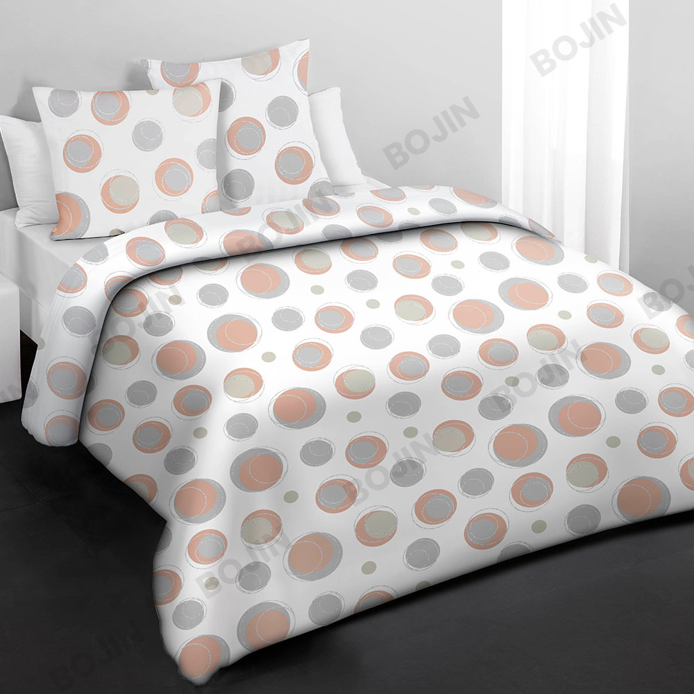 100% polyester 3-Pieces  printed microfiber duvet bedding set with Zip Ties