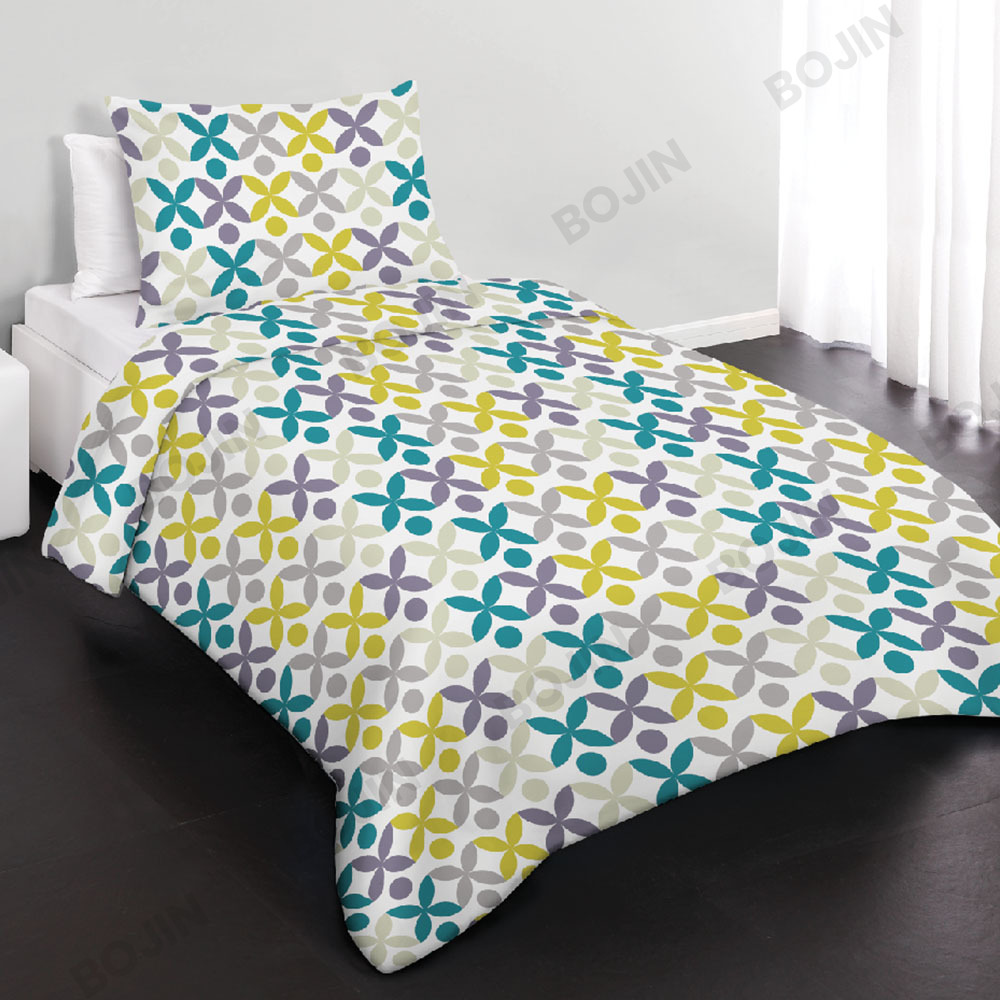 100% polyester geometric print 3 PCS microfiber duvet bedding set for All Seasons
