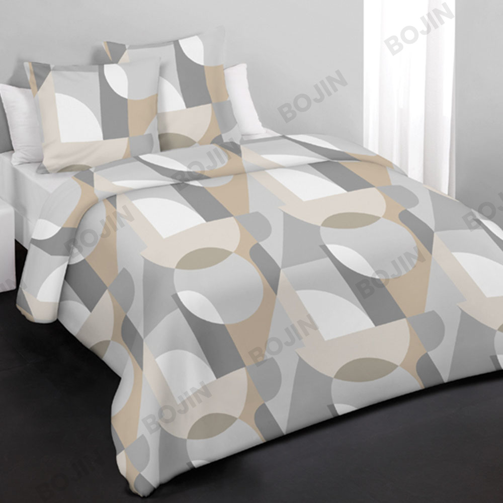 100% polyester geometric print 3 PCS microfiber duvet bedding set for All Seasons